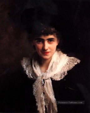  Gustav Peintre - Portrait d’une femme Gentlewoman Gustave Jean Jacquet
